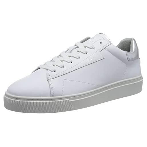 Gant footwear mc julien, scarpe da ginnastica uomo, white/silver, 43 eu