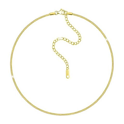 KristLand design semplice snake bone chain choker collana 18 carati placcato oro in acciaio al titanio collana per le donne del partito di compleanno scatola regalo di compleanno