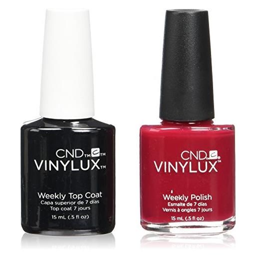 CND vinylux duo top coat plus smalto per unghie, rose brocade - confezione da 2 x 15 ml