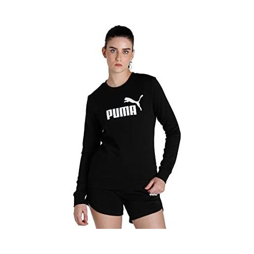 PUMA pumhb|#puma ess logo crew tr, felpa women's, puma black, xs