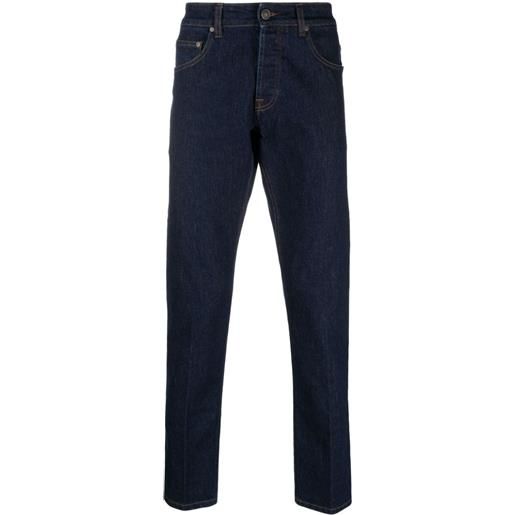 Lardini logo-patch straight-leg jeans - blu