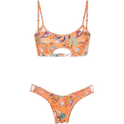 Amir Slama set bikini con stampa grafica - arancione