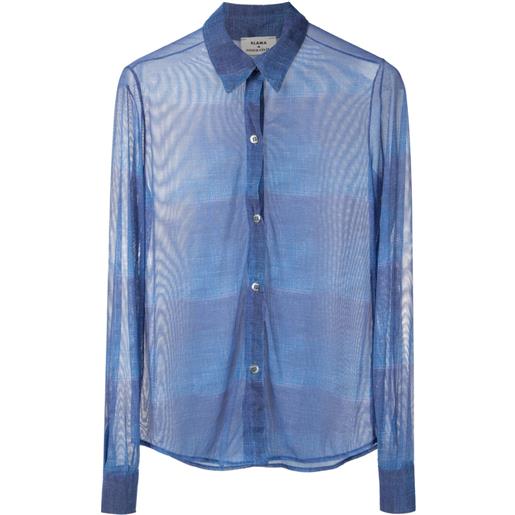 Amir Slama camicia semi trasparente - blu