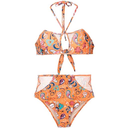Amir Slama set bikini con stampa grafica - arancione