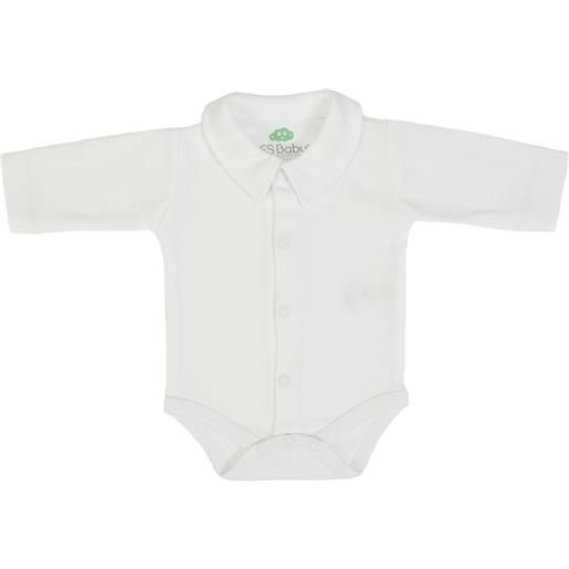 Fs - Baby body neonato a manica lunga modello polo - bianco