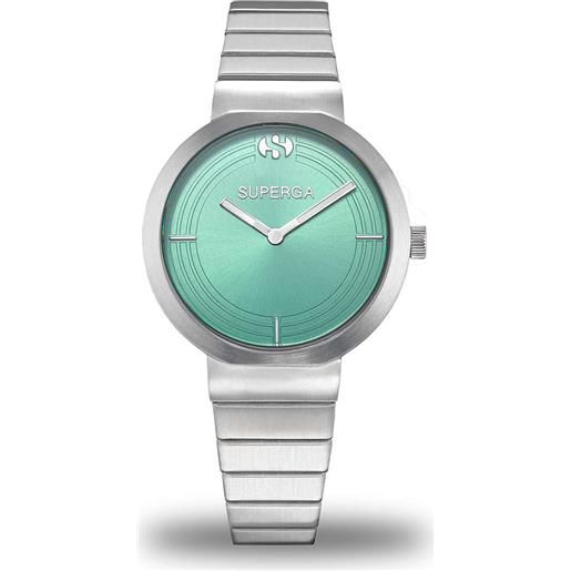 Superga orologio da donna 35mm acciaio verde silver quarzo 5atm - stc096