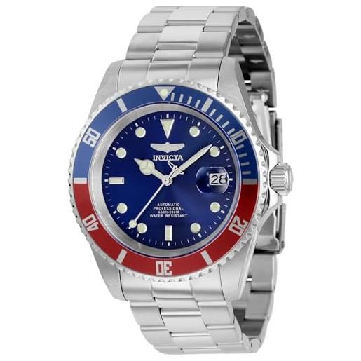 Invicta pro diver - orologio da uomo in acciaio inossidabile con movimento automatico - 43 mm, rosso/blu