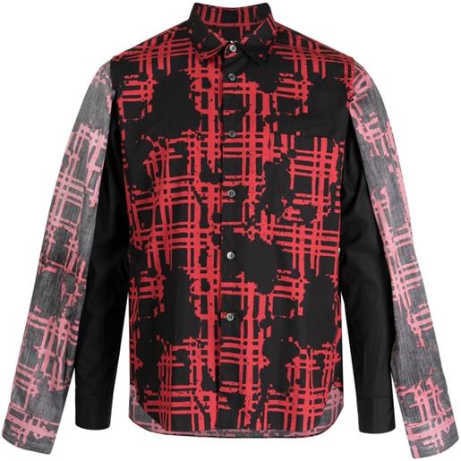 Black Comme Des Garçons camicia con stampa - rosso