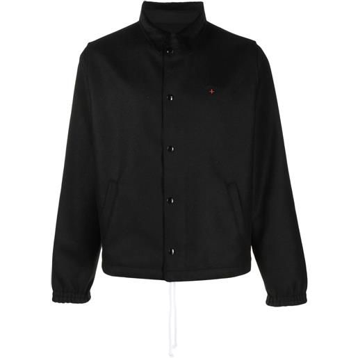 NOAH NY giacca-camicia campus con ricamo - nero