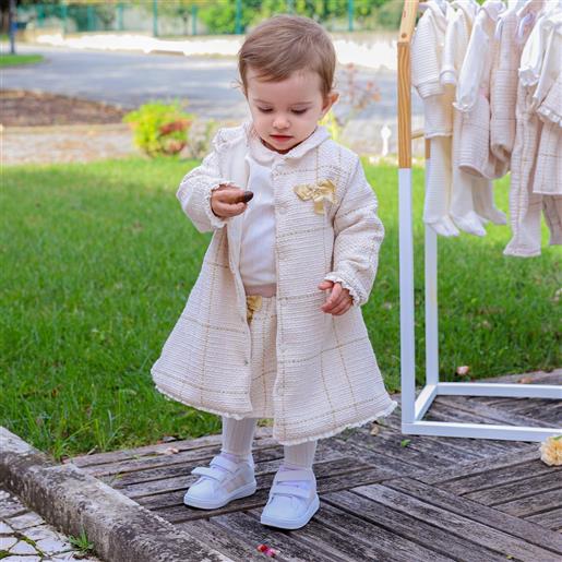 Fs - Baby cardigan cappotto bambina elegante avorio
