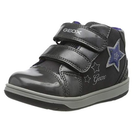 Geox b new flick girl c, scarpe da ginnastica basse bambina, grigio (dk grey c9002), 22 eu