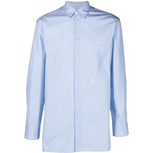 Jil Sander camicia righe con ricamo - blu