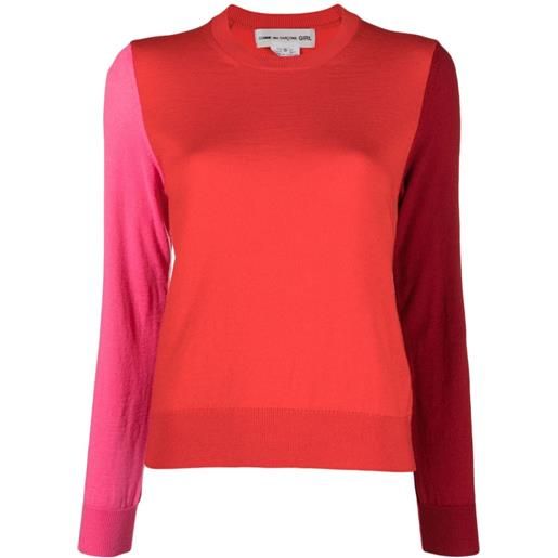Comme Des Garçons Girl maglione con design color-block - rosso