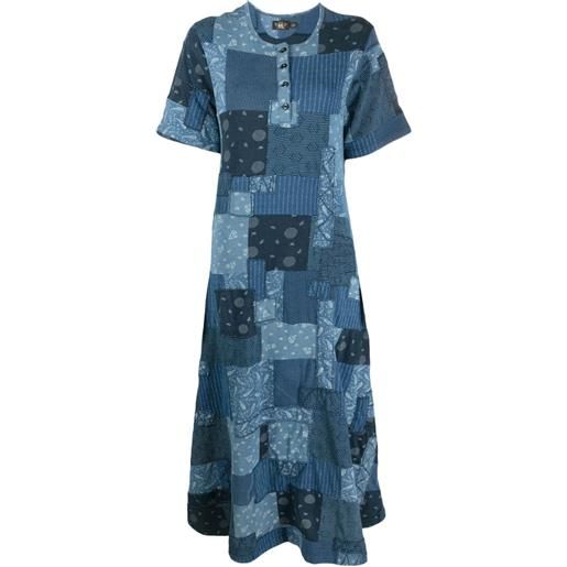 Ralph Lauren RRL abito midi hattie con stampa patchwork - blu