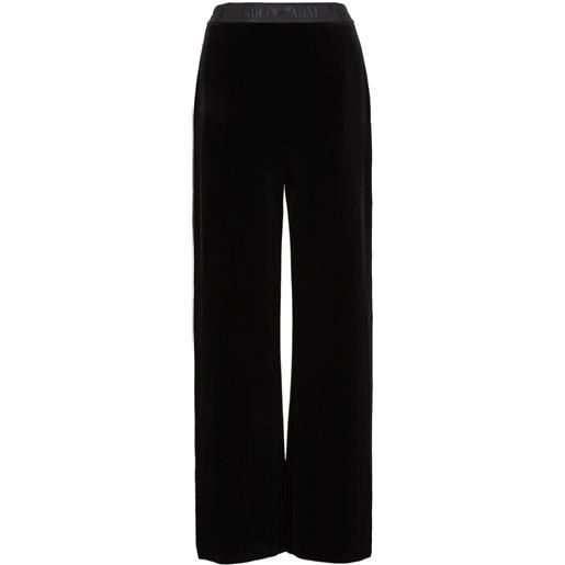 Emporio Armani pantaloni con banda logo - nero