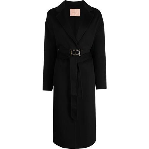TWINSET cappotto con cintura - nero