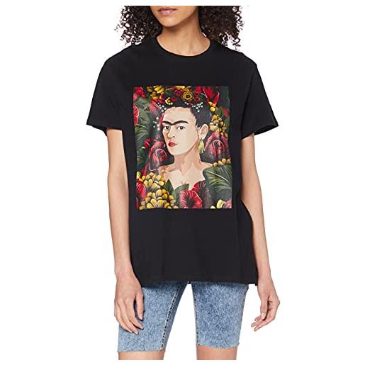 MERCHCODE ladies frida kahlo portrait tee t-shirt, black, xs donna