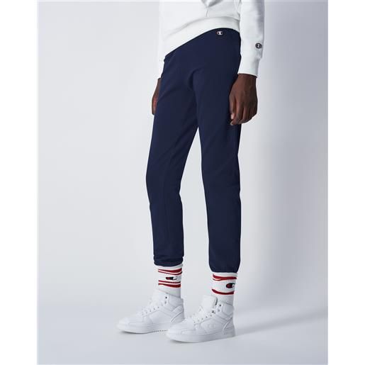 Champion pantaloni regular fit con polsino e c-logo blu donna