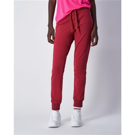 Champion pantaloni regular fit con polsino e c-logo rosso donna