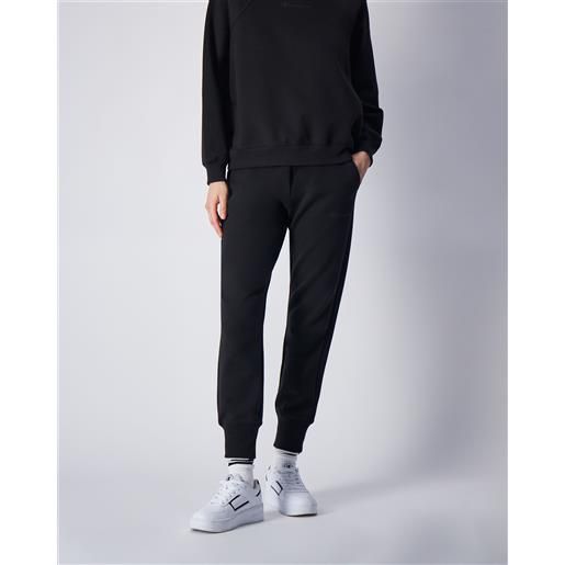 Champion pantaloni con polsino in poli cotone elasticizzato interlock nero donna