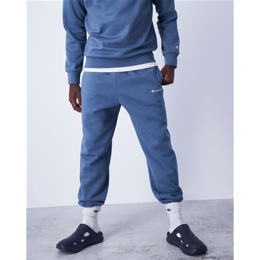 Champion pantaloni con polsino eco future elastico custom fit blu uomo