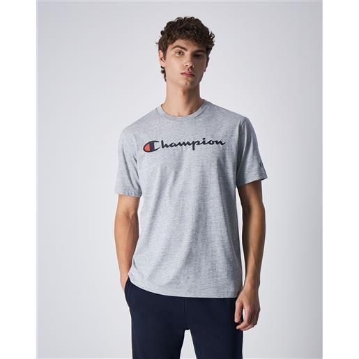 Champion t-shirt girocollo american classics big logo grigio uomo