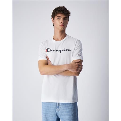 Champion t-shirt girocollo american classics big logo bianco uomo