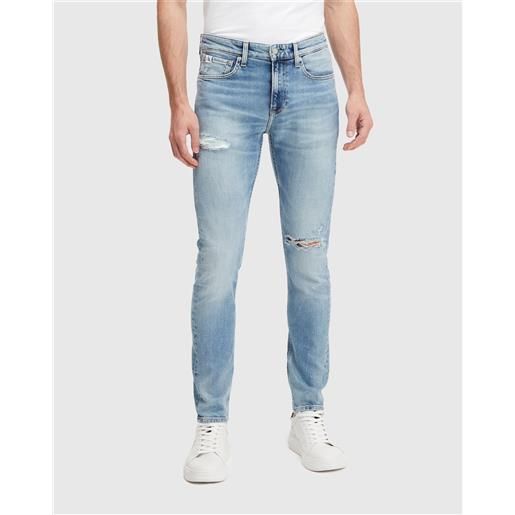 Calvin Klein slim taper jeans blu uomo