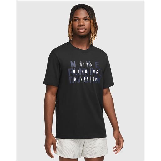 Nike t-shirt dri-fit run division nero uomo