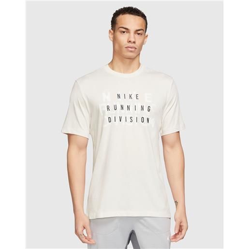 Nike t-shirt dri-fit run division bianco uomo