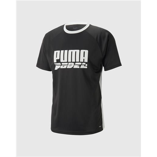 Puma t-shirt teamliga padel logo nero uomo