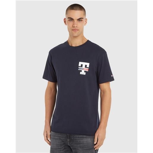 Tommy Hilfiger t-shirt classic letterman blu uomo