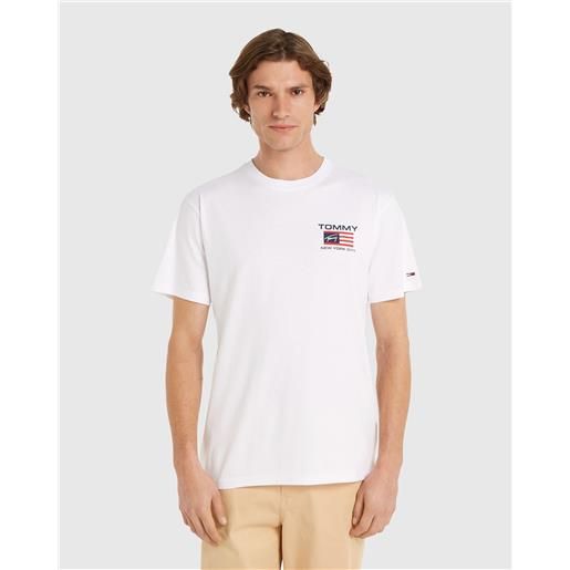 Tommy Hilfiger t-shirt classic athletic flag bianco uomo
