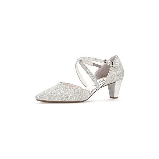 Gabor donna scarpe col tacco | signora scarpe col tacco con cinturino | cinturini incrociati | femminile | sandali | elegante | fine | argento (silber) / 01 | 37.5 eu - 4.5 uk