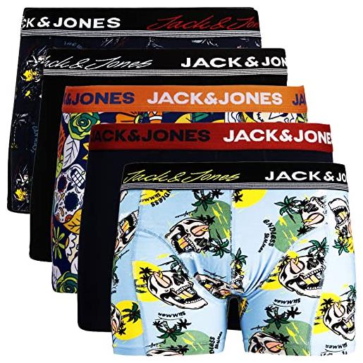 Jack & jones - boxer da uomo, confezione da 5 confezione da 5 pezzi colorati 33 l
