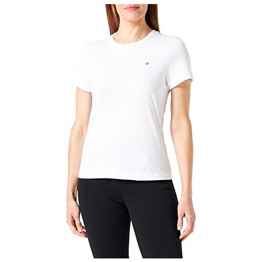 GANT reg shield ss t-shirt, t-shirt donna, bianco ( white ), l