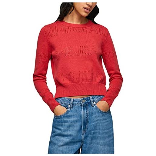 Pepe Jeans tierney, maglia maniche lunghe donna, rosso (studio red), xs