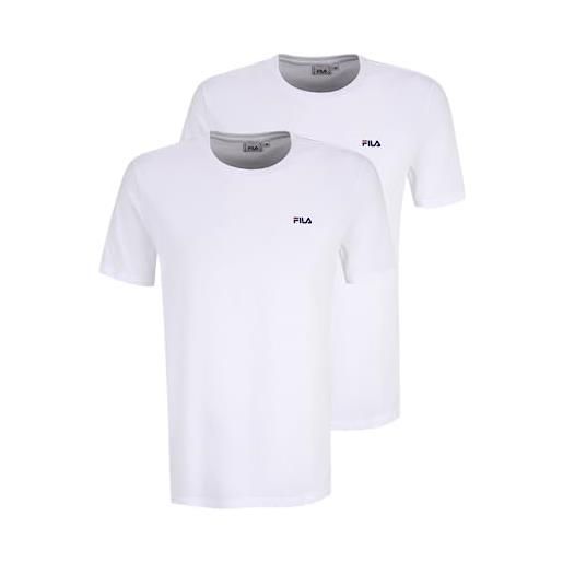FILA brod tee/double pack t-shirt, bianco brillante, xs uomo