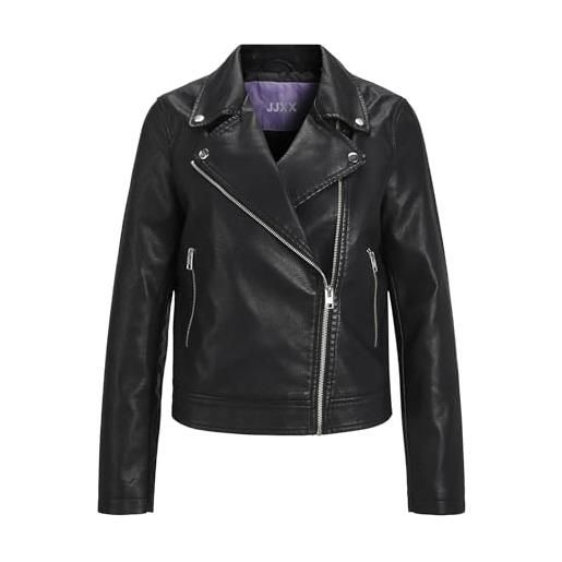 JACK & JONES jjxx jxgail faux leather biker jacket noos giacca in ecopelle, nero, l donna