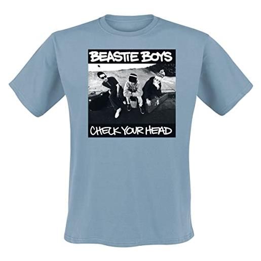 Beastie Boys check your head uomo t-shirt ceruleo l 100% cotone regular