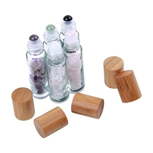 FRCOLOR 5 pz bottiglia di olio essenziale contenitore a rulli per olio distributore di bicchieri bottiglie per frammento di cristallo viaggiare bottiglia da viaggio