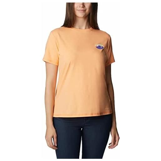 Columbia col_ 195978190218, maglietta sportiva a maniche corte unisex adulto, arancia, m