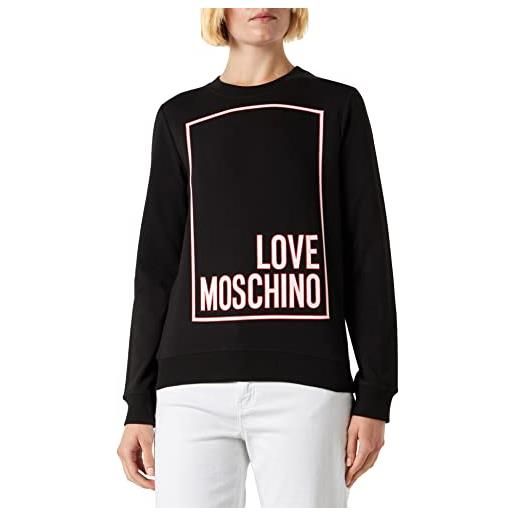 Love Moschino felpa a maniche lunghe slim fit roundneck maglia di tuta, nero, 46 donna