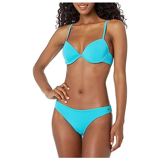 Emporio Armani women's logo lover sculpture brief bikini set, turchese, s donna