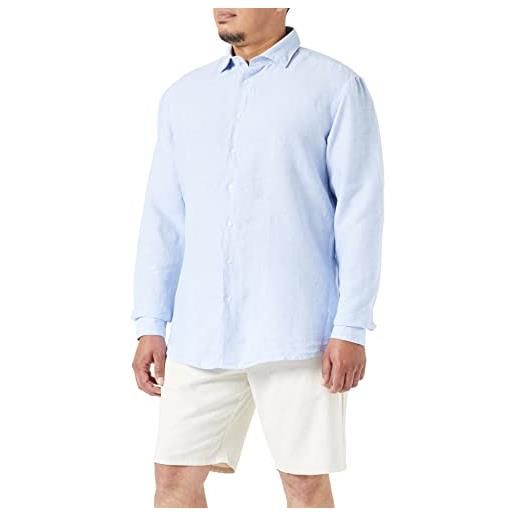 Seidensticker camicia a maniche lunghe con vestibilità sagomata, blu, 38 uomo