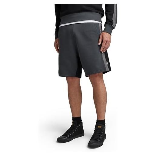 G-STAR RAW men's tape color block sweat shorts, multicolore (cloack/dk black d22782-c988-d373), m