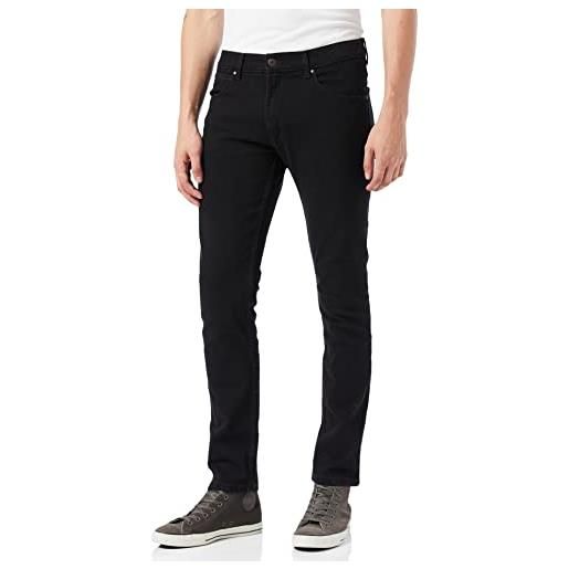Wrangler slim black jeans, rinse nere, 40w x 34l uomo