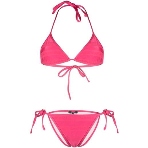 Balmain bikini a triangolo con stampa - rosa