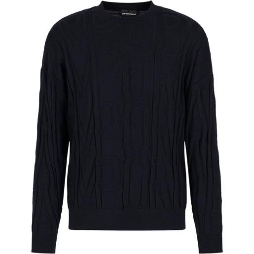 Emporio Armani maglione con logo goffrato - nero