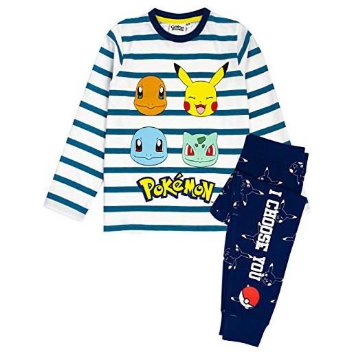 Pokemon personaggi pigiama pikachu caratteri per bambini a strisce t shirt e pan 5-6 anni
